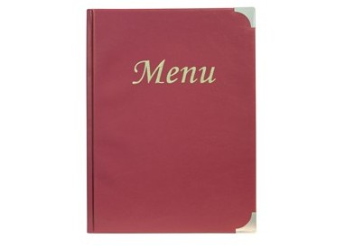 PORTA MENU' A4-31,5x24cm BORDEAUX in PVC BASIC con 4+2 BUSTE FISSE