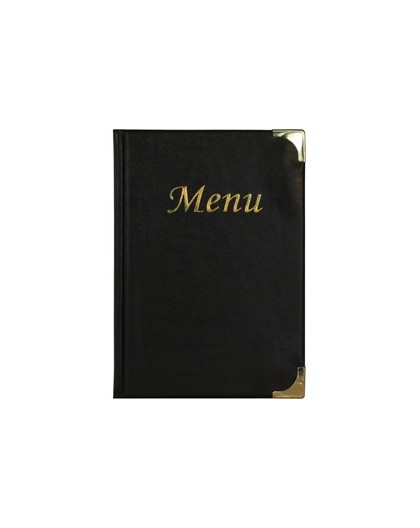 PORTA MENU' A5-23,7x17cm NERO in PVC BASIC con 4+2 BUSTE FISSE