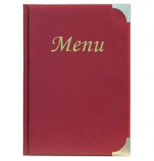 PORTA MENU' A5-23,7x17cm BORDEAUX in PVC BASIC con 4+2 BUSTE FISSE