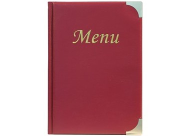PORTA MENU' A5-23,7x17cm BORDEAUX in PVC BASIC con 4+2 BUSTE FISSE