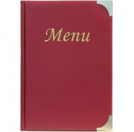 PORTA MENU' A5-23,7x17cm BORDEAUX in PVC BASIC con 4+2 BUSTE FISSE