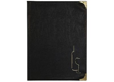 CARTA DEI VINI A4-31,5x24cm NERO in PVC BASIC con 4+2 BUSTE FISSE