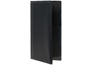 PORTACONTO 23,7x12,5cm NERO in PVC BASIC con 4+2 BUSTE FISSE