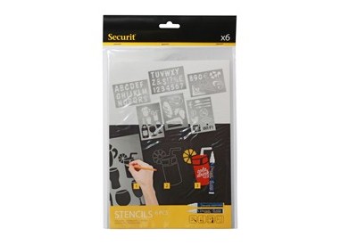 SET 6 STENCIL TRASPARENTI ASSORTITI Securit