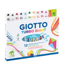 ASTUCCIO 12 PENNARELLI GIOTTO TURBO GIANT CLASSICI+2 NEON