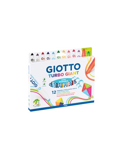 ASTUCCIO 12 PENNARELLI GIOTTO TURBO GIANT CLASSICI+2 NEON