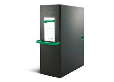 Scatola archivio Big Next 120 nero/verde 25x35cm dorso 12cm