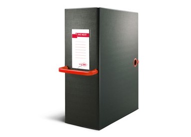 Scatola archivio Big Next 120 nero/rosso 25x35cm dorso 12cm