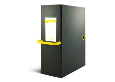 Scatola archivio Big Next 160 nero/giallo 25x35cm dorso 16cm