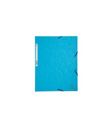 CARTELLA CON ELASTICO 24x32CM TURCHESE CARTONCINO LUSTRE' 425gr