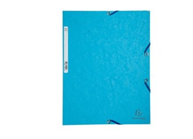 CARTELLA CON ELASTICO 24x32CM TURCHESE CARTONCINO LUSTRE' 425gr