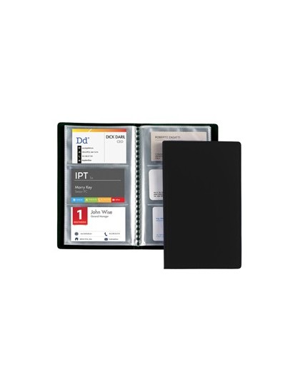PORTABIGLIETTI VISITA 20 BUSTE A 3 TASCHE 12,5x20,5cm NERO FAVORIT