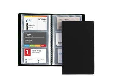 PORTABIGLIETTI VISITA 20 BUSTE A 3 TASCHE 12,5x20,5cm NERO FAVORIT