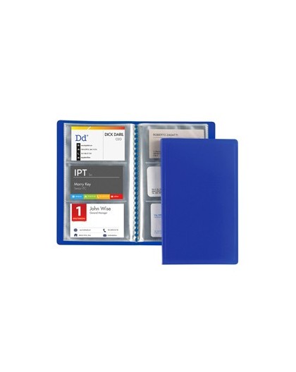 PORTABIGLIETTI VISITA 20 BUSTE A 3 TASCHE 12,5x20,5cm BLU FAVORIT