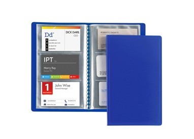 PORTABIGLIETTI VISITA 20 BUSTE A 3 TASCHE 12,5x20,5cm BLU FAVORIT