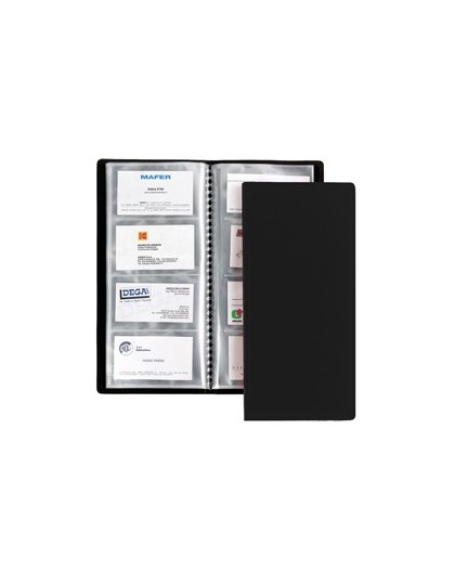 PORTABIGLIETTI VISITA 20 BUSTE A 4 TASCHE 12,7x27cm NERO FAVORIT