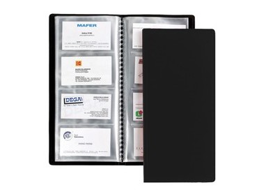 PORTABIGLIETTI VISITA 20 BUSTE A 4 TASCHE 12,7x27cm NERO FAVORIT
