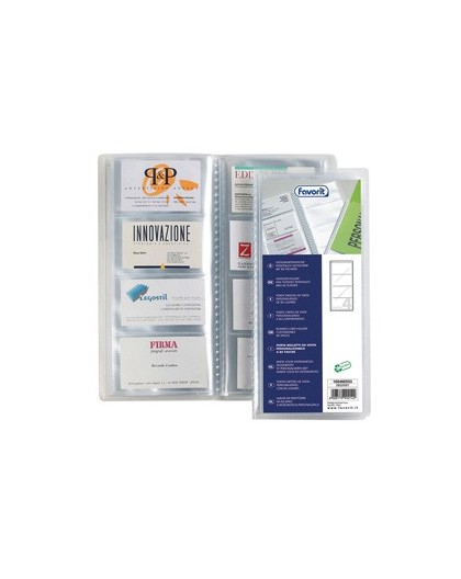 PORTABIGLIETTI VISITA PERS. 20 BUSTE A 4 TASCHE 12,7x27cm FAVORIT
