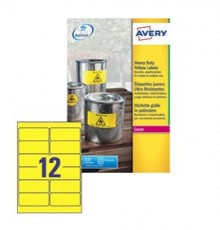 Poliestere adesivo L6107 giallo fluo 20fg A4 99,1x42,3mm (12et/fg) laser Avery