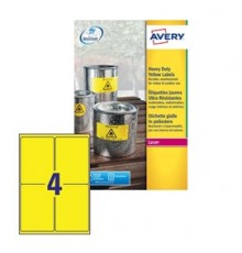 Poliestere adesivo L6127 giallo fluo 20fg A4 99,1x139mm (4et/fg) laser Avery