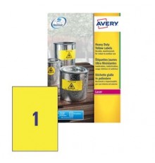 Poliestere adesivo L6111 giallo fluo 20fg A4 210x297mm (1et/fg) laser Avery