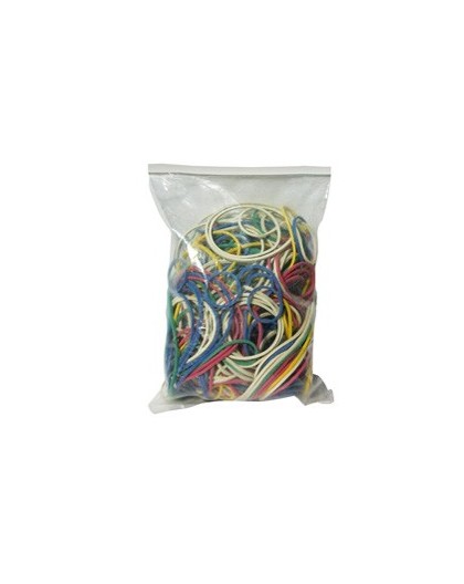 10 SACCHETTI da 100g di ELASTICO GOMMA MISURE e COLORI ASSORT. Markin