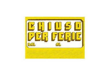 CARTELLO IN CARTONCINO 'CHIUSO PER FERIE' 23x32cm CWR 315/6