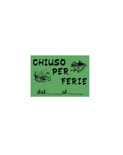 CARTELLO IN CARTONCINO 'CHIUSO PER FERIE' 16x23cm CWR 315/12