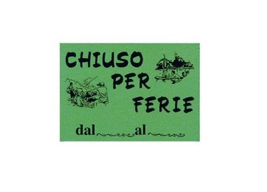 CARTELLO IN CARTONCINO 'CHIUSO PER FERIE' 16x23cm CWR 315/12