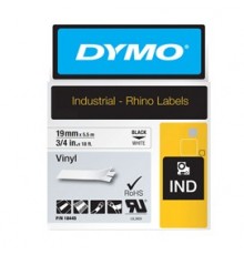 NASTRO VINILE 19mm x 5.5mt nero su bianco 18445 RHINO