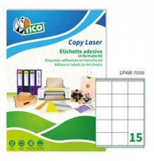 Etichetta adesiva LP4W bianca 100fg A4 70x50,8mm (15et/fg) Laser Tico