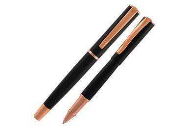 ROLLER IMPRESSA™ NERO-ROSEGOLD punta M MONTEVERDE