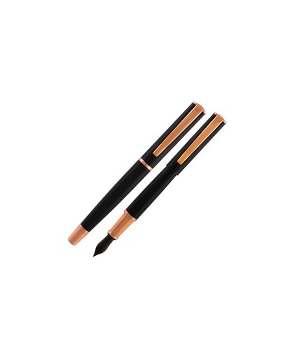 PENNA STILOGRAFICA IMPRESSA™ NERO-ROSEGOLD punta M MONTEVERDE