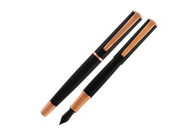 PENNA STILOGRAFICA IMPRESSA™ NERO-ROSEGOLD punta M MONTEVERDE