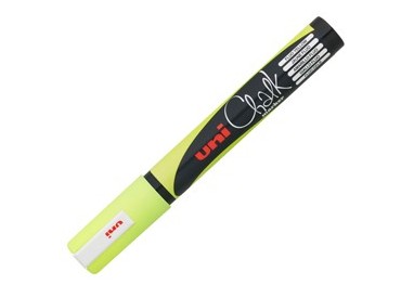 Marcatore a gesso liquido UNI CHALK p.tonda giallo fluo UNI MITSUBISHI
