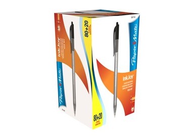 Special pack 80+20 penna sfera scatto INKJOY Stick 100RT 1,0mm nero PAPERMATE
