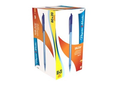 Special pack 80+20 penna sfera scatto INKJOY Stick 100RT 1,0mm blu PAPERMATE