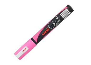 Marcatore a gesso liquido UNI CHALK p.tonda rosa fluo UNI MITSUBISHI