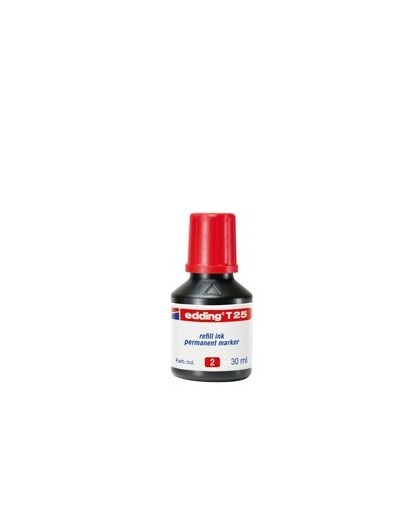 RICARICA INCHIOSTRO PERMANENTE 30ML T25 ROSSO EDDING