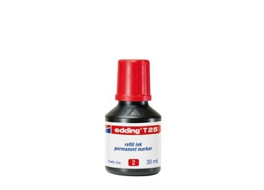 RICARICA INCHIOSTRO PERMANENTE 30ML T25 ROSSO EDDING