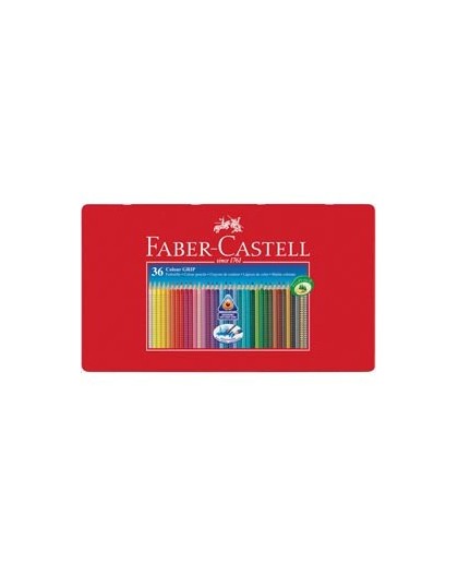 ASTUCCIO metallo 36 PASTELLI COLORATI ACQUERELLABILI Color Grip FABER CASTELL