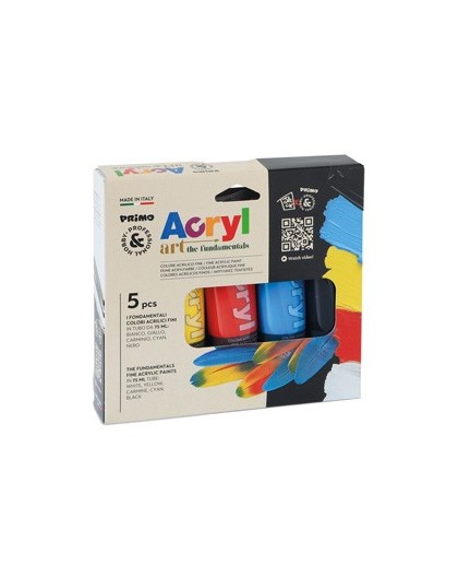 COLORE ACRILICO FINE tubo da 75ml ASTUCCIO 5 COLORI