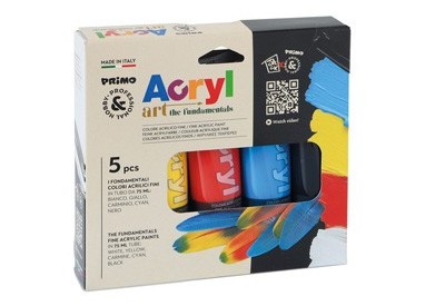 COLORE ACRILICO FINE tubo da 75ml ASTUCCIO 5 COLORI