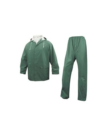 COMPLETO IMPERMEABILE EN304 Tg. L verde (giacca+pantalone)