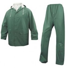 COMPLETO IMPERMEABILE EN304 Tg. XL verde (giacca+pantalone)