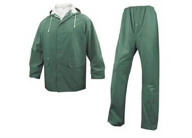 COMPLETO IMPERMEABILE EN304 Tg. XL verde (giacca+pantalone)