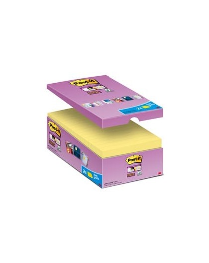 VALUE PACK 14+2 BLOCCO 90fg Post-it® Super Sticky Giallo Canary™ 76x127mm