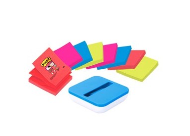 DISPENSER VAL +8 ricarche Post-it® Super Sticky Z-Notes colori ass. 76x76mm