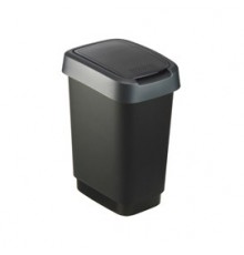 PATTUMIERA 25LT in PPL Nero/Grigio COPERCHIO BASCULANTE ROTHO