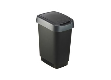 PATTUMIERA 25LT in PPL Nero/Grigio COPERCHIO BASCULANTE ROTHO